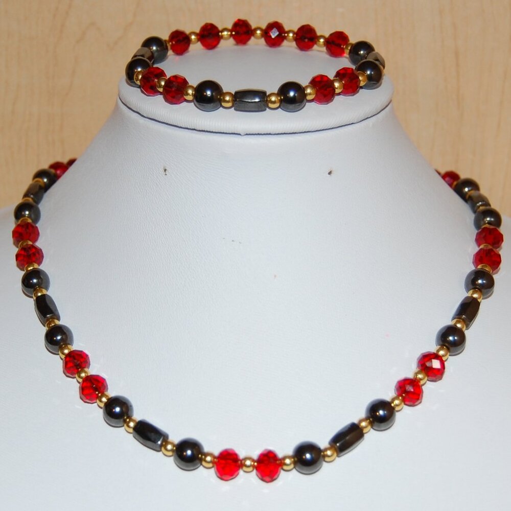 2 Pcs,Necklace,Bracelet,Magnetic Necklace,Magnetic Bracelet,Glass,Magnetic Beads